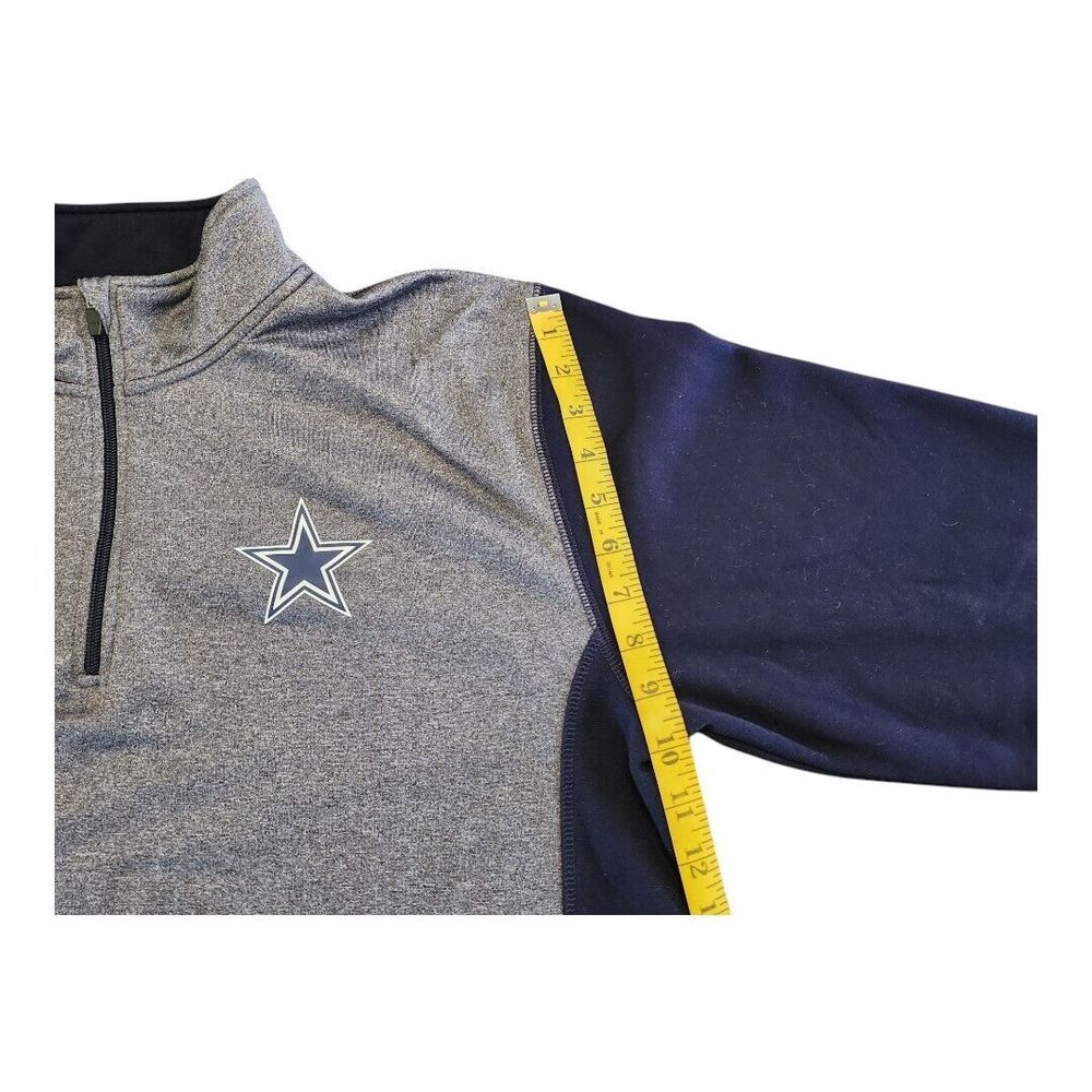 Dallas Cowboys NFL Men's Quarter-Zip Logo Jacket, Size Large EUC Star Heathered - Picture 7 of 9